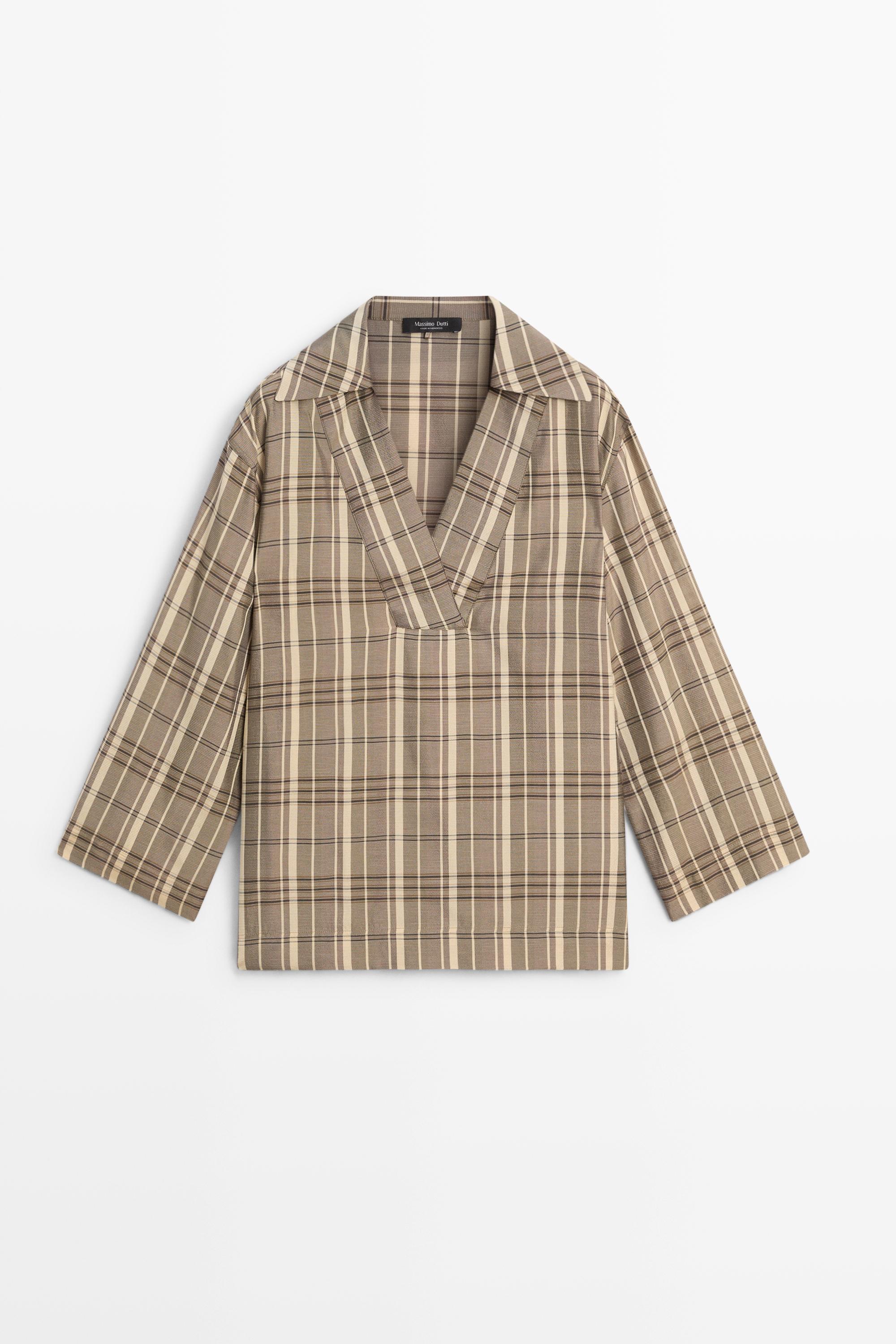 Oversize check polo shirt